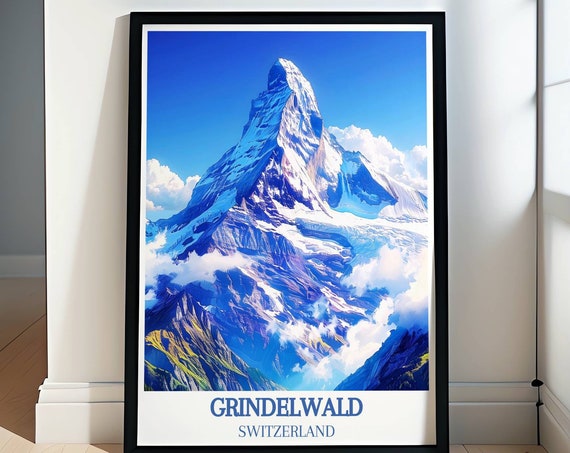 Grindelwald And Ski Resort Posters Wiss Alps And Jungfrau Region Art Stunning Travel Posters