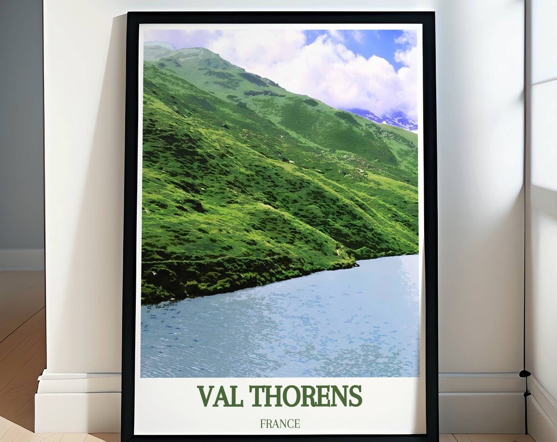Val Thorens France Green Alpine Valley Lake Summer Colors Poster