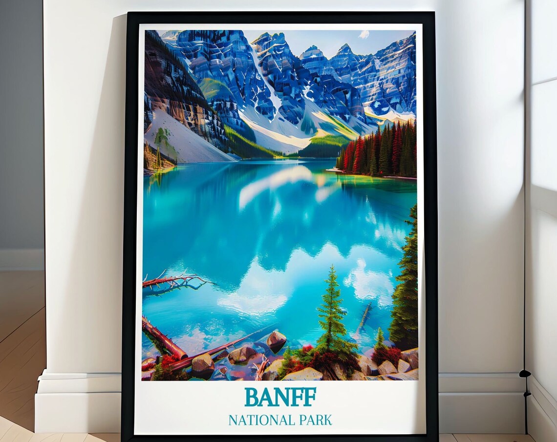Banff National Park Moraine Lake Mirror Reflection Travel Poster