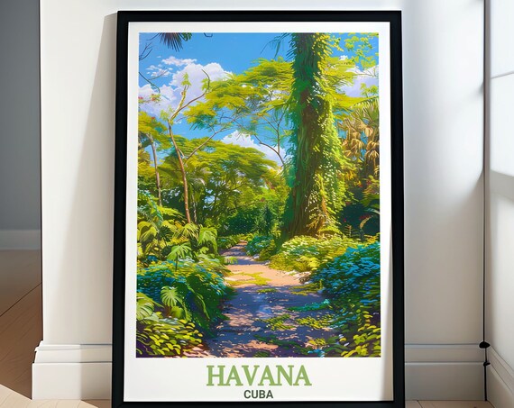 Havana Cuba Parque Almendares Tropical Jungle Path Art Classic Poster