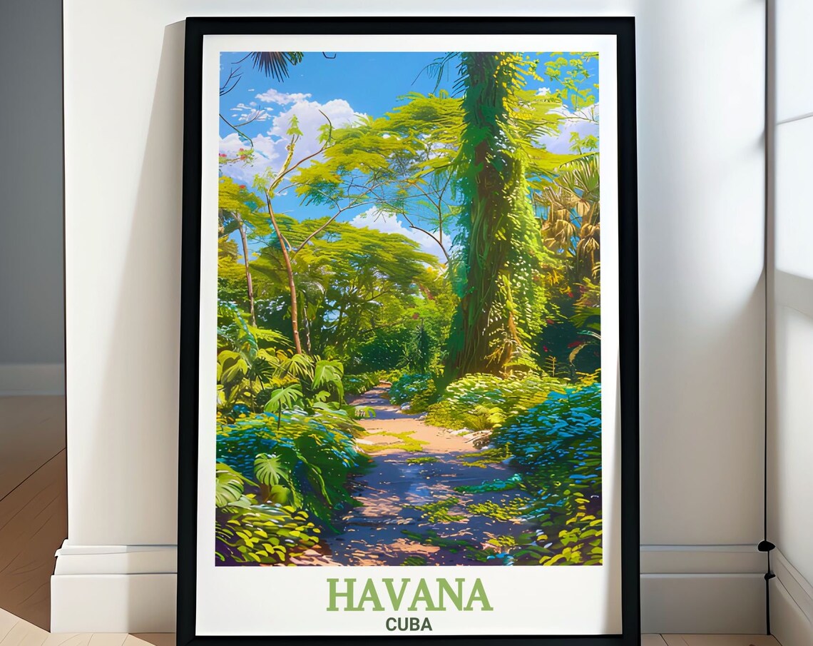 Havana Cuba Parque Almendares Tropical Jungle Path Art Classic Poster