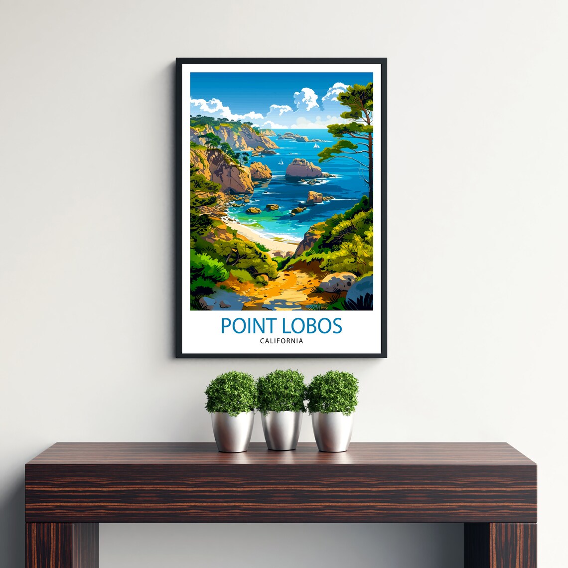 Point Lobos California Travel Poster, Wall Decor - Image 3