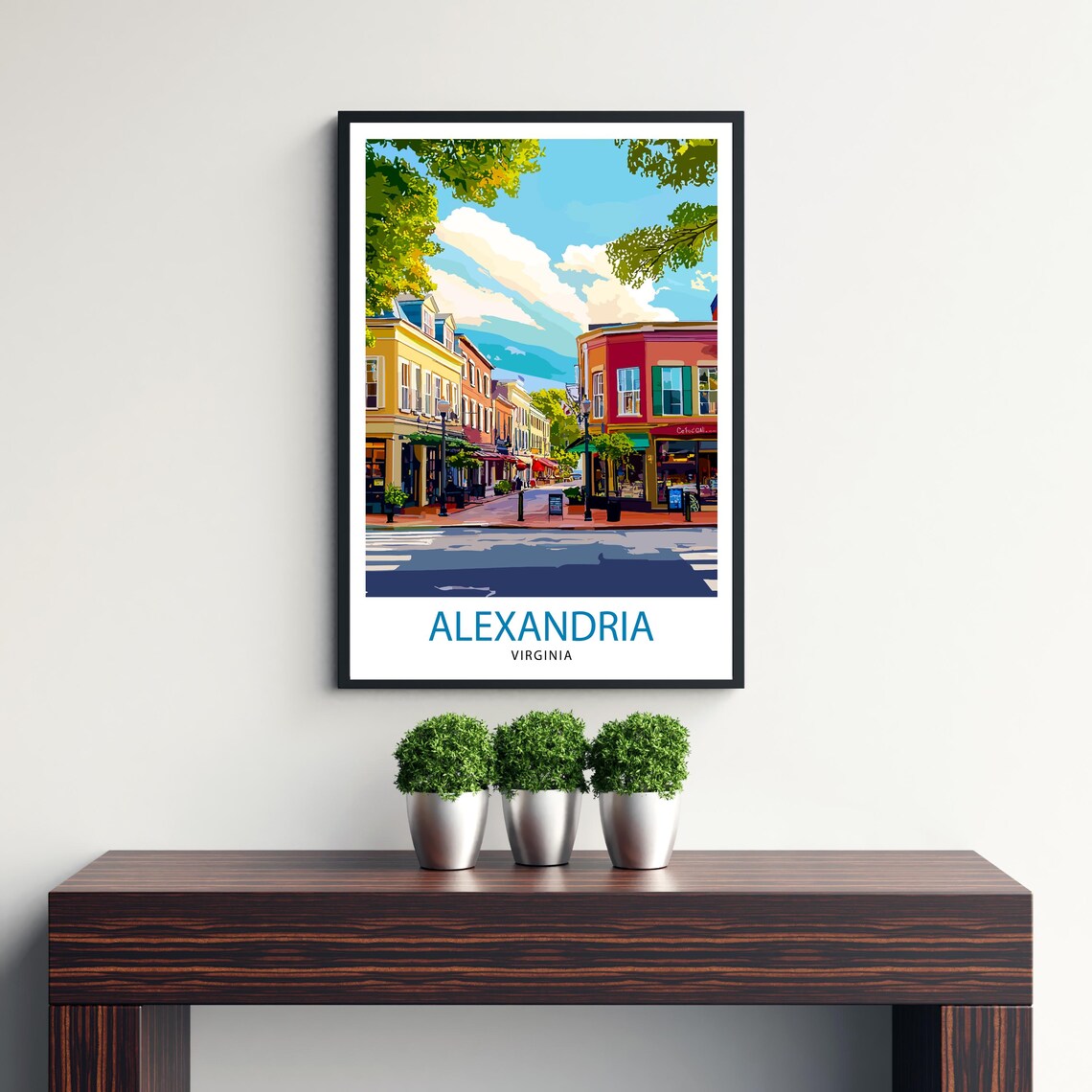 Alexandria Virginia Historic Old Town Brick Street Travel Poster - Image 2