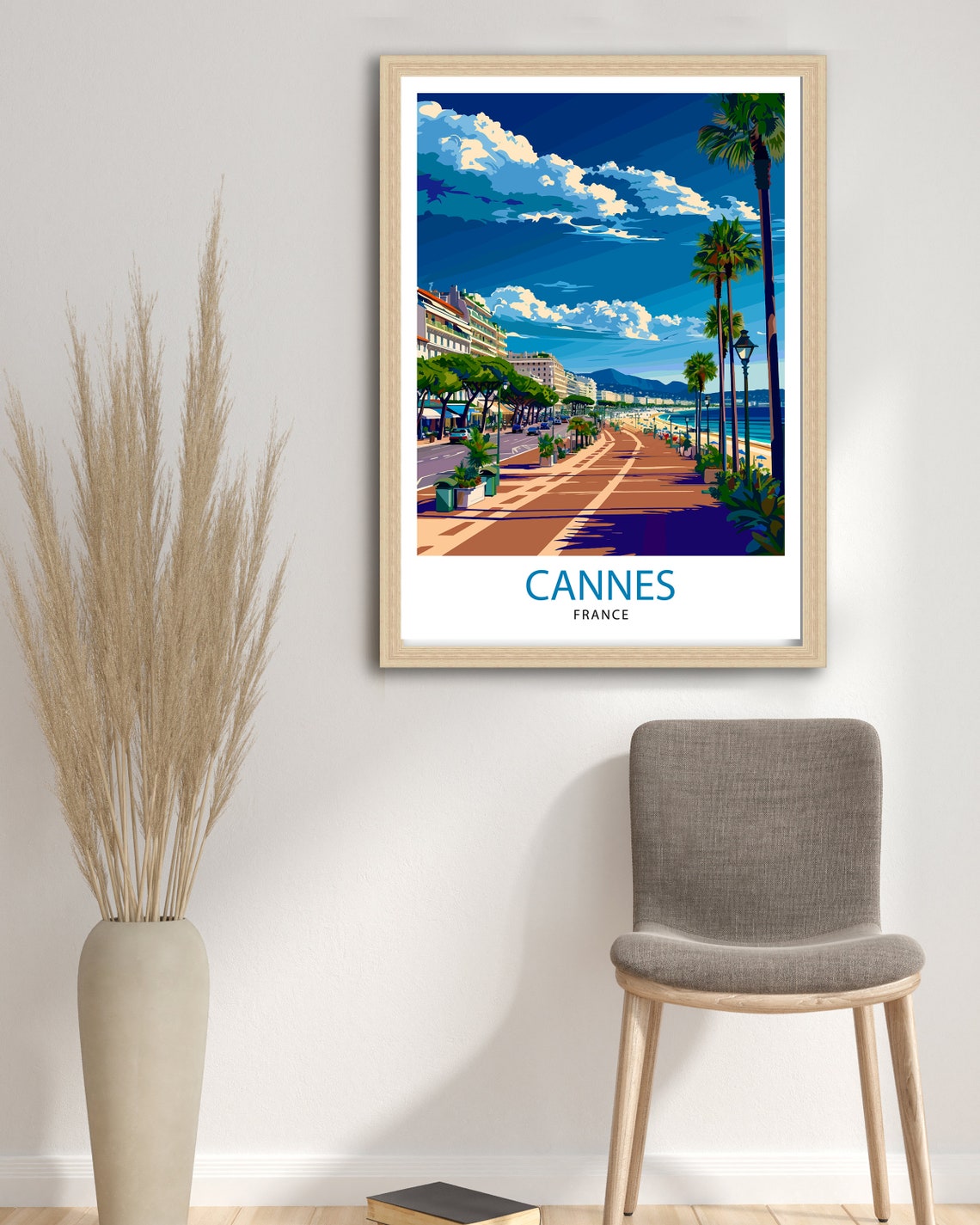 Cannes France Travel Print Cannes Wall Decor Cannes Poster French Riviera Travel Prints Cannes Art Print Cannes Illustration - Image 2