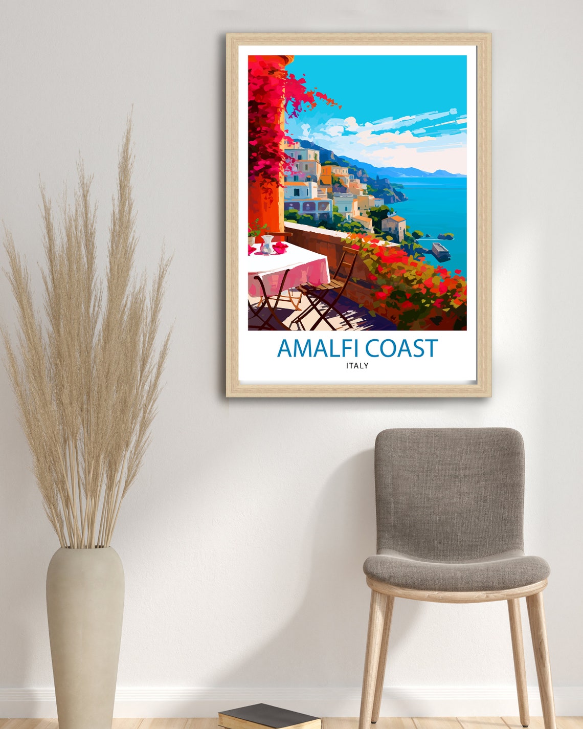 Amalfi Coast Italy Cliffside Terrace Sea View Riviera Poster - Image 2
