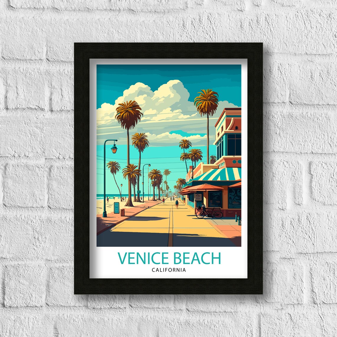 Venice Beach California Travel Poster, Home Decor - Image 3