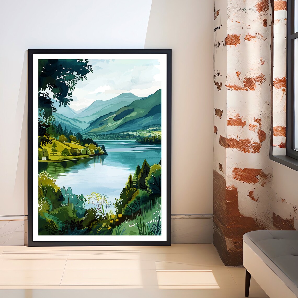 Derwentwater Travel Poster, Lake District Wall Decor - Image 2