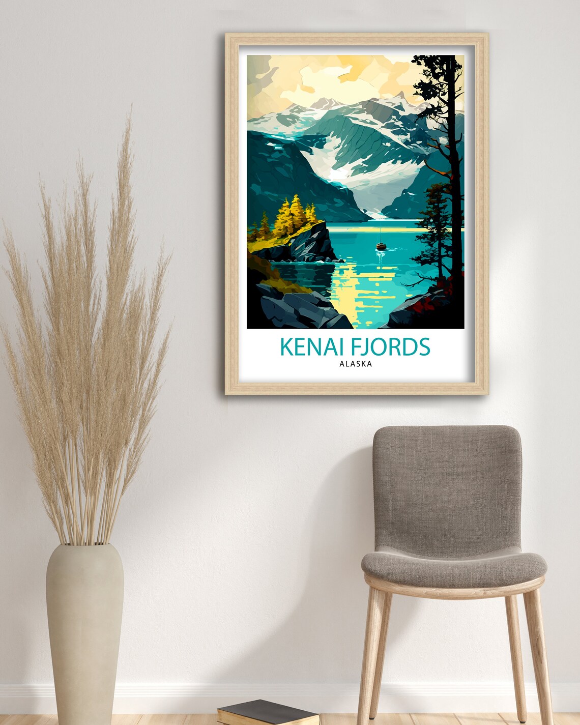 Kenai Fjords Alaska Glacial Bay Boat Glacier Cruise Travel Poster - Image 3