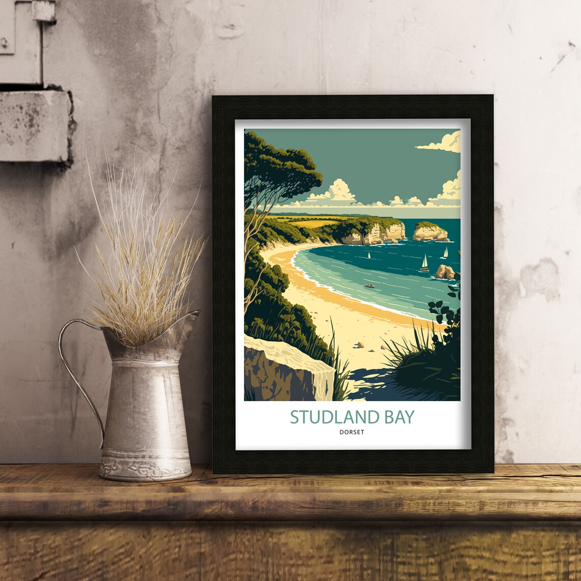 Studland Bay Travel Poster, Dorset Coast - Image 3