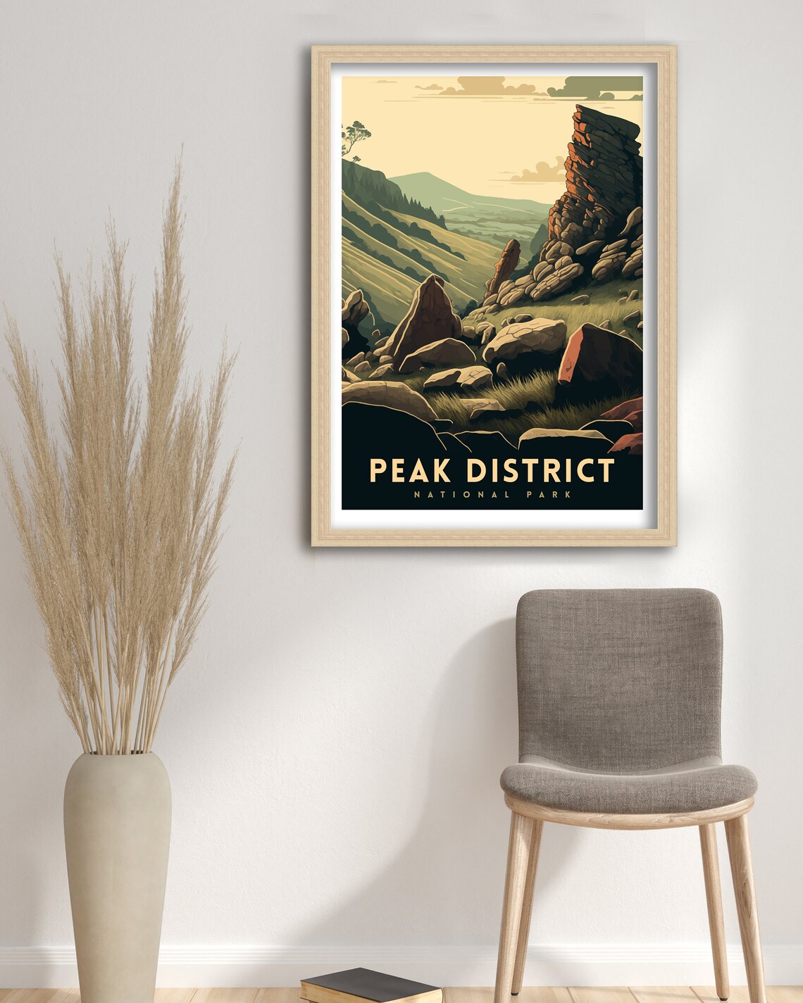 Peak District Travel Poster, Landscape Wall Art - Image 3