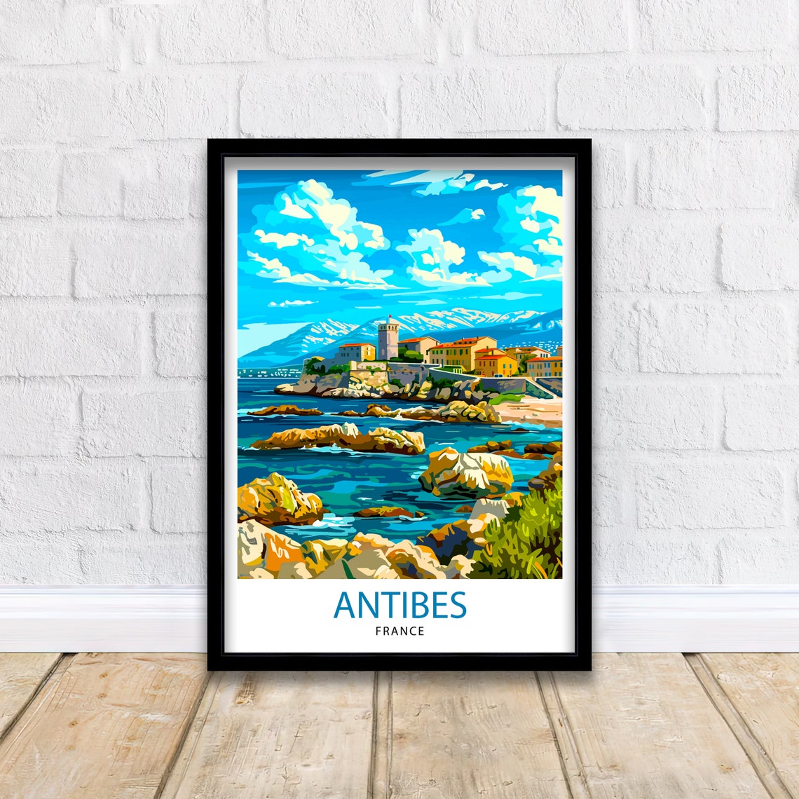 Antibes France Travel Print Antibes Wall Decor Antibes Home Living Decor Antibes France Illustration Travel Poster Gift For Antibes