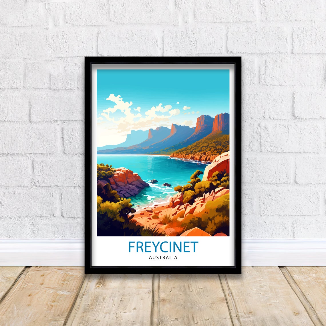 Freycinet Australia Red Granite Cliffs Turquoise Bay Bold Coast Poster - Image 2