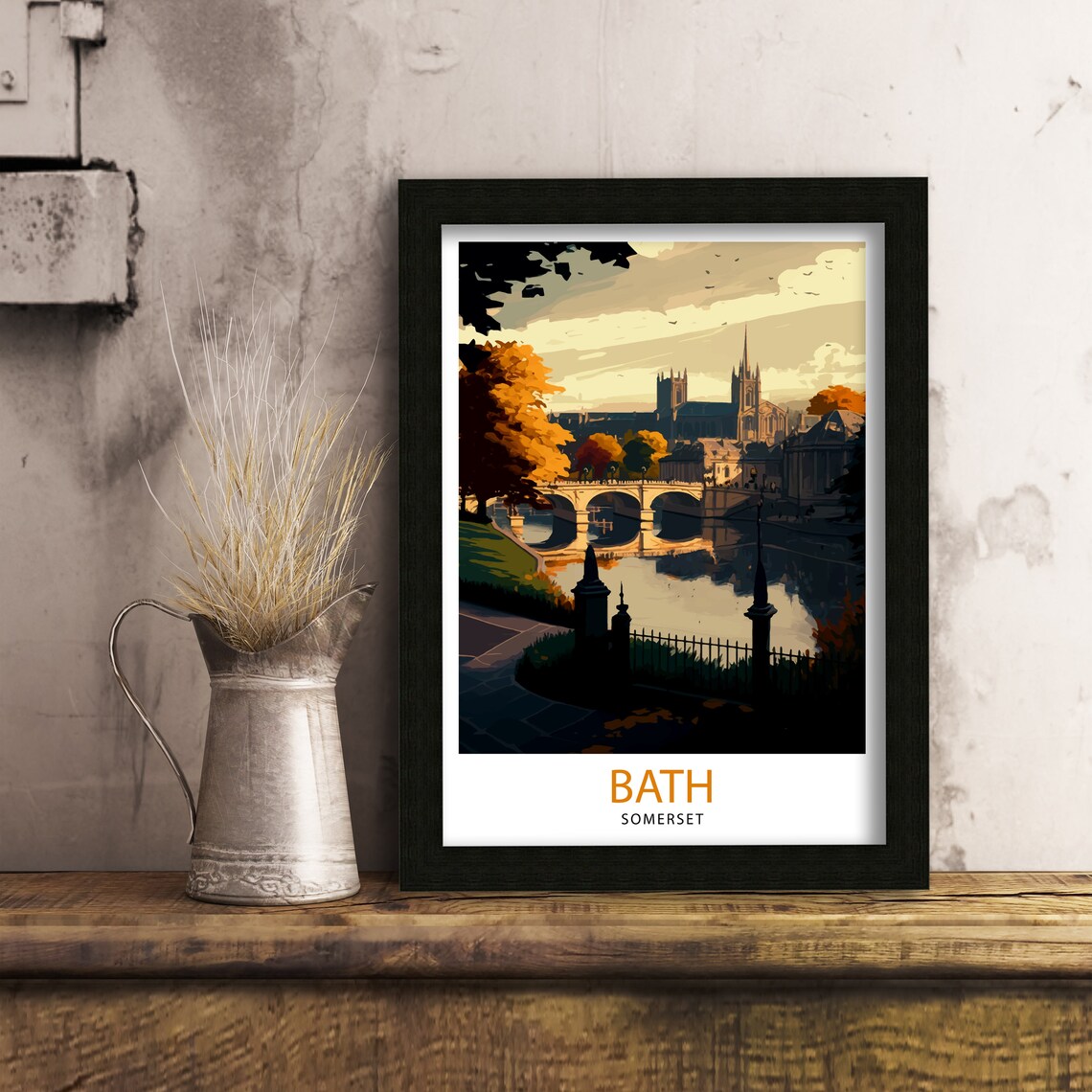 Bath Somerset Travel Poster, Bath England Illustration - Image 3