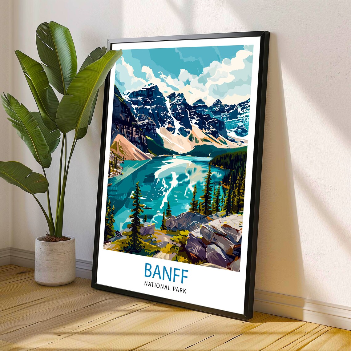 Banff National Park Travel Poster, Canadian Park Art - Image 3