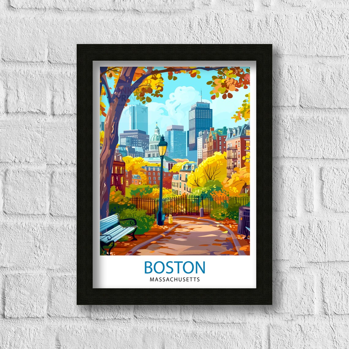 Boston Massachusetts Travel Poster, Home Decor - Image 3