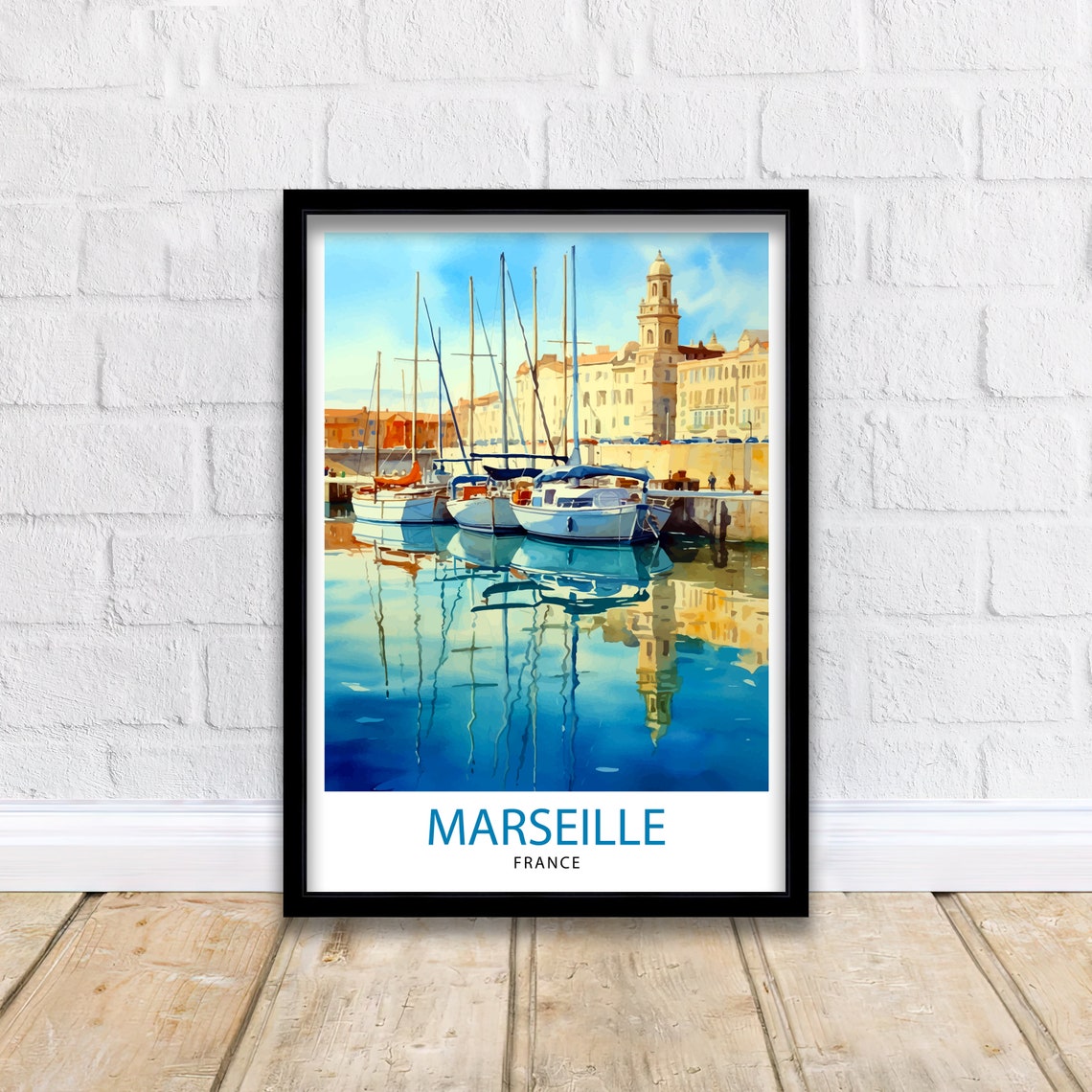 Marseille France Travel Print Marseille Wall Decor Marseille Poster France Travel Prints Marseille Art Print Marseille Illustration - Image 2