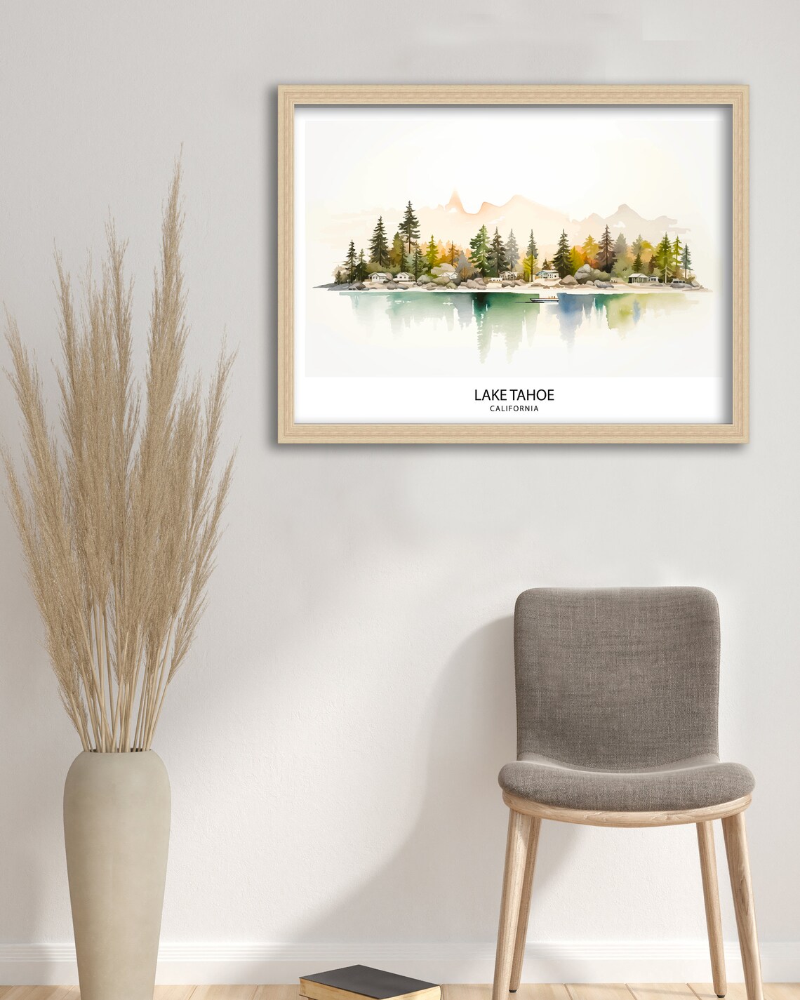 Lake Tahoe Illustration Travel Poster, California Decor - Image 2