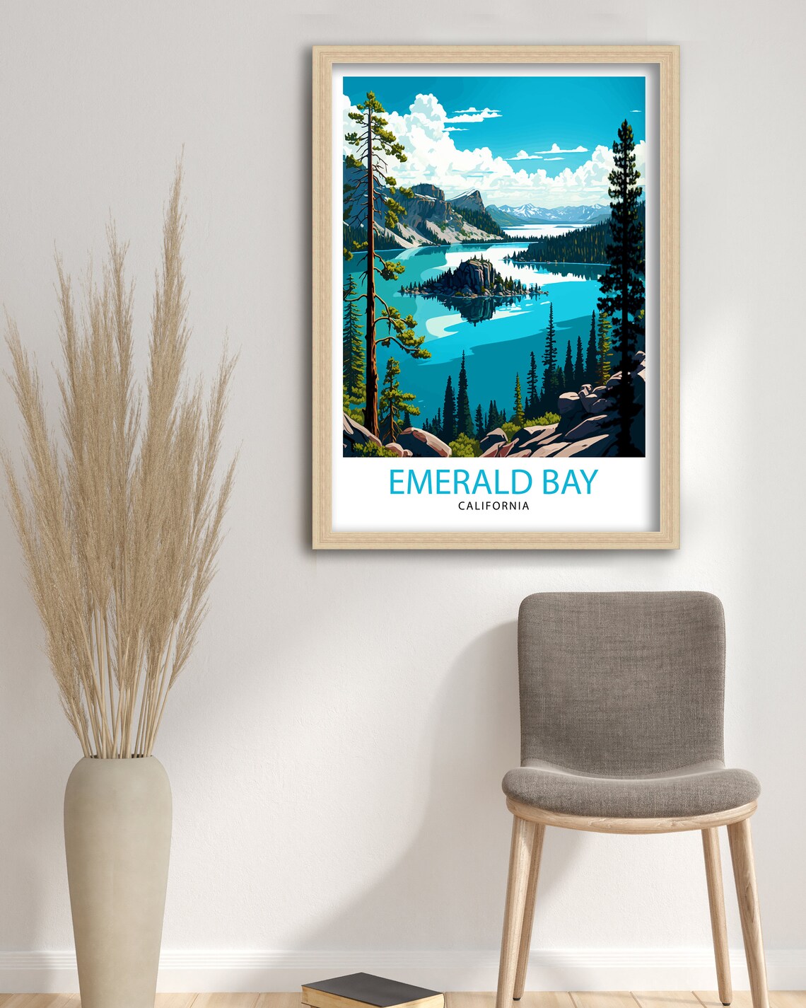 Emerald Bay Travel Poster, Lake Tahoe Wall Art - Image 3