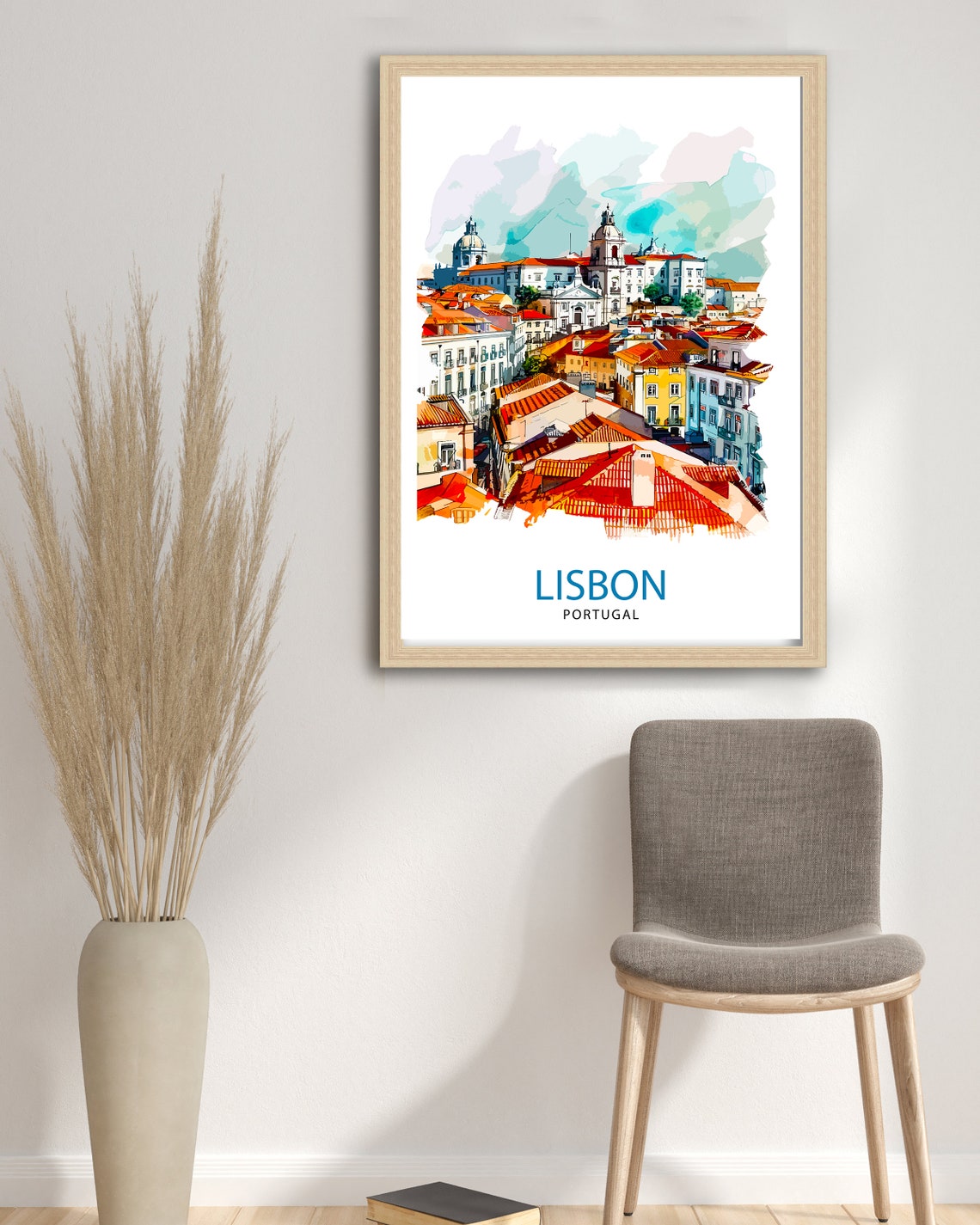Lisbon Portugal Travel Print Lisbon Wall Decor Lisbon Poster Portugal Travel Prints Lisbon Art Print Lisbon Illustration Lisbon Wall Art - Image 2