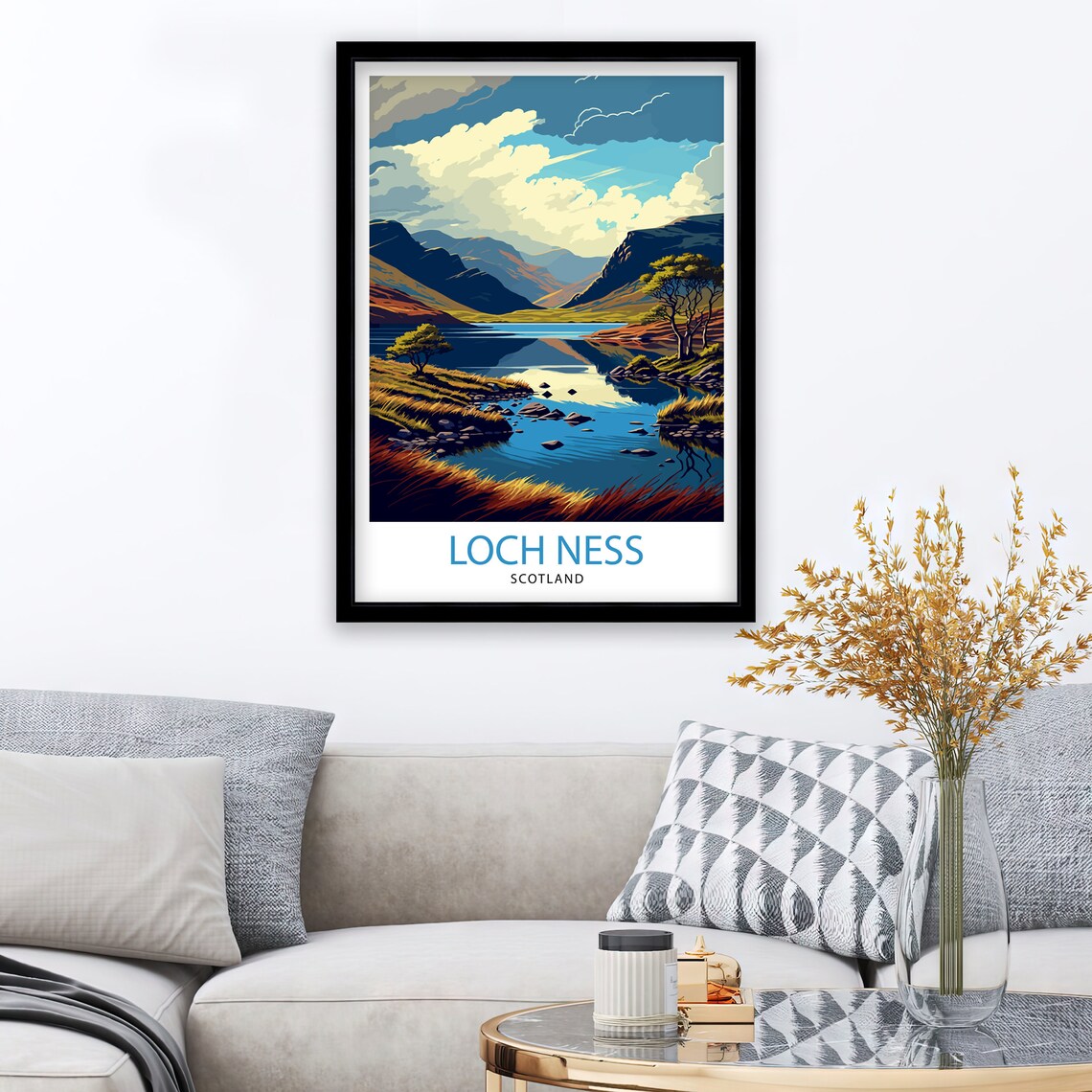 Loch Ness Scotland Travel Poster, Landscape Illustration - Image 3