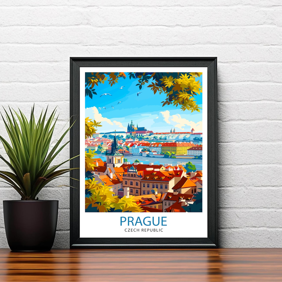 Prague Czech Republic Travel Poster, Europe Wall Decor - Image 2