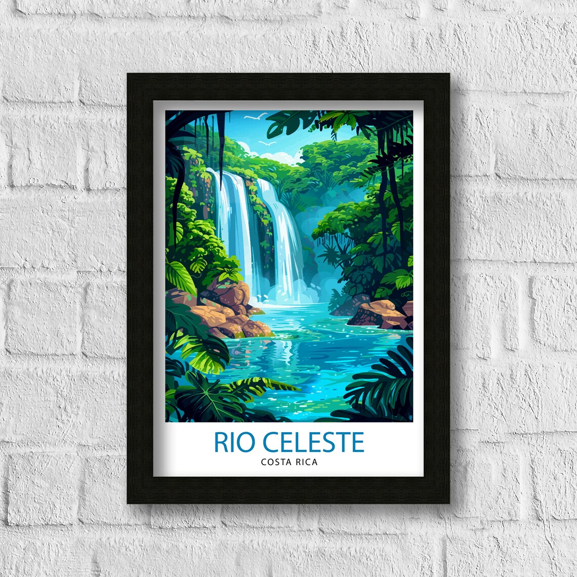 Rio Celeste Costa Rica Jungle Waterfall Turquoise River Poster - Image 3