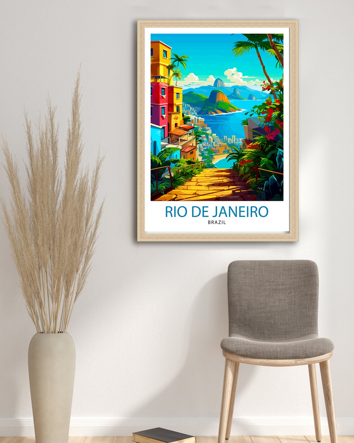 Rio de Janeiro Brazil Colorful Cityscape Sugarloaf Travel Poster - Image 3