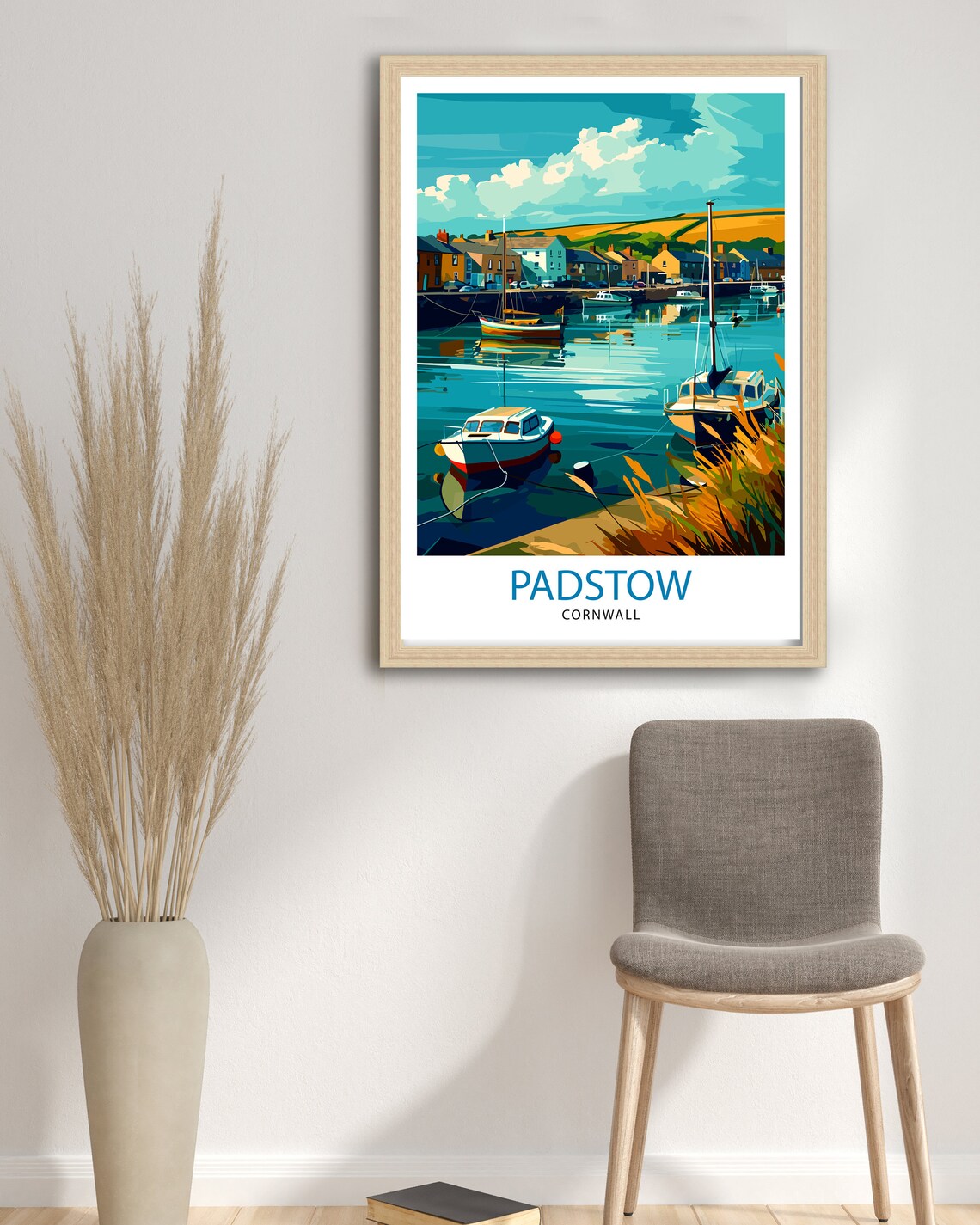Padstow Cornwall Fishing Harbor Boats Seaside Vintage Travel Poster - Image 2