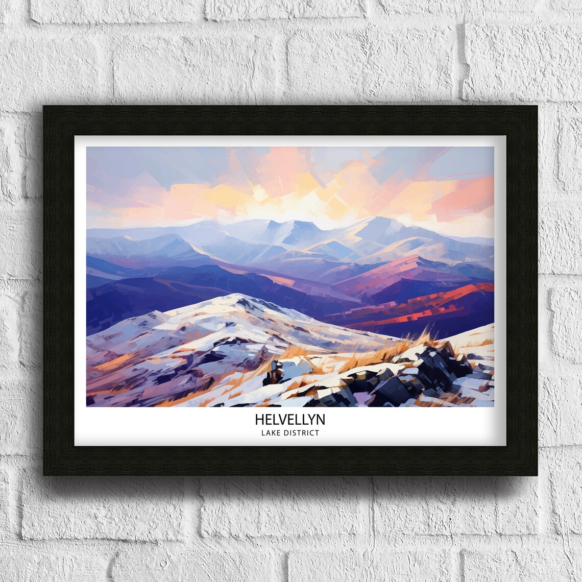 Helvellyn Lake District Art Print, British Mountain Landscape - Image 3
