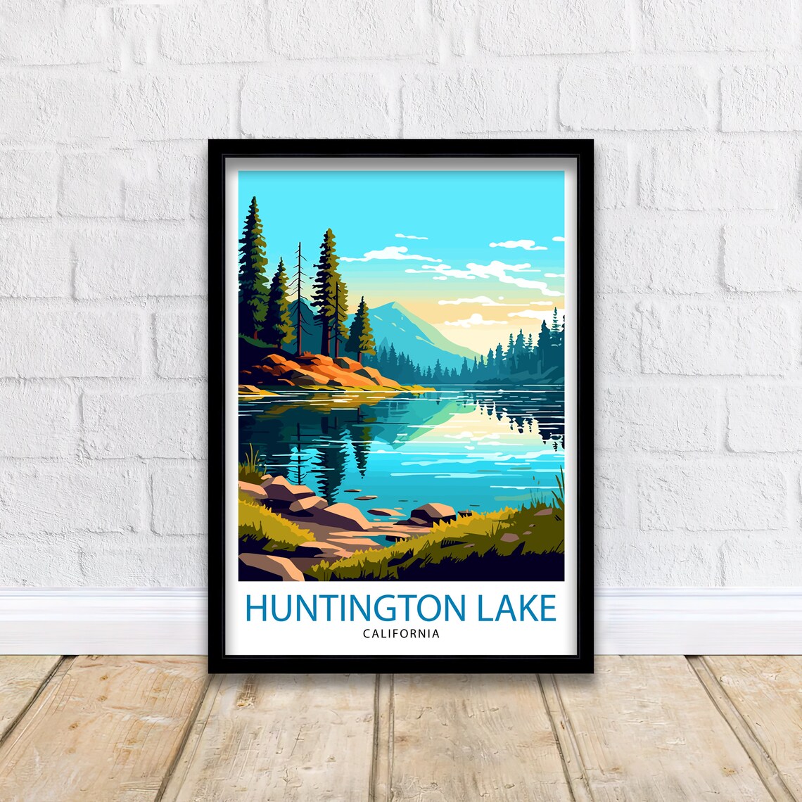 Huntington Lake California Alpine Pines Mirror Lake Sunset Poster - Image 2