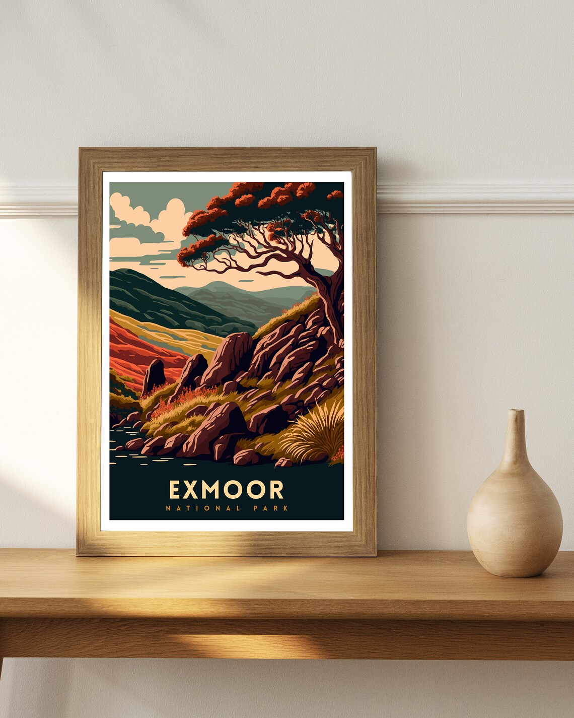 Exmoor National Park Travel Print Exmoor Poster Exmoor Print Fine Art Print National Park Exmoor Landscape Travel Poster - Image 3