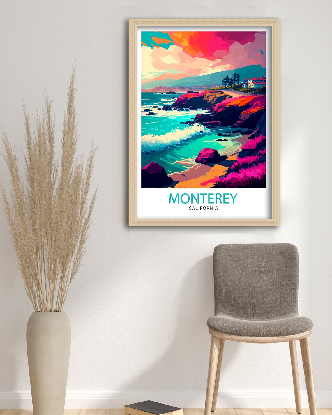 Monterey California Travel Poster, Coastal Art - Image 3