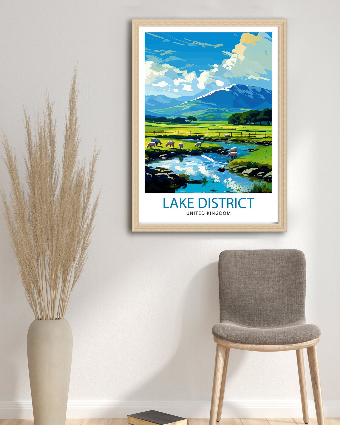 Lake District Cumbria Travel Poster, Lake Landscape - Image 3