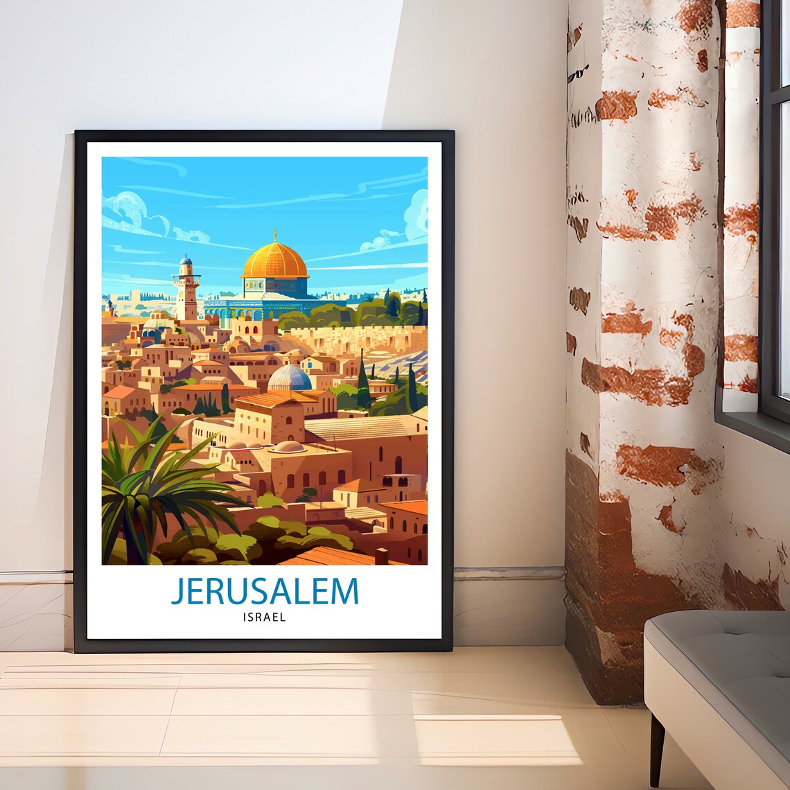 Jerusalem Israel Travel Poster, Wall Decor - Image 2