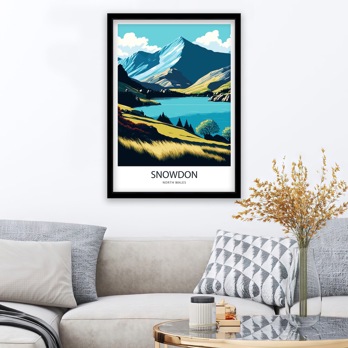 Snowdon North Wales Mountain Peak Lake Scenic View Travel Poster - Image 2