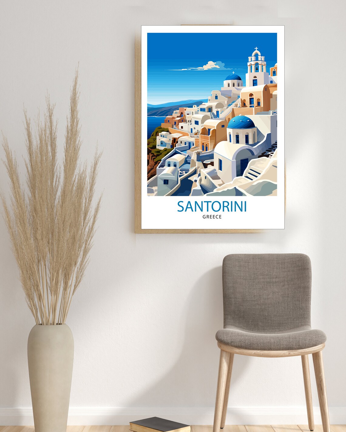 Santorini Greece Travel Poster, Island Wall Decor - Image 3