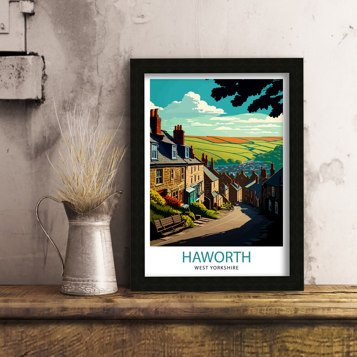 Haworth Yorkshire Travel Poster, England Illustration - Image 3