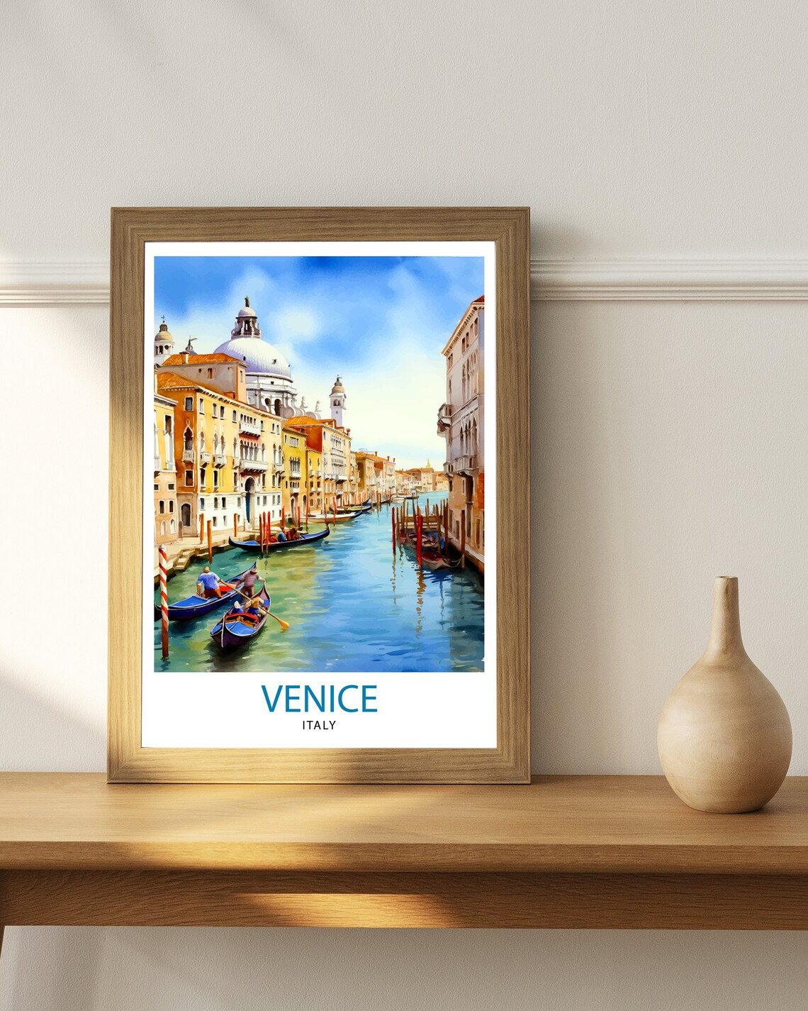 Venice Travel Poster, Italy City Illustration - Image 2