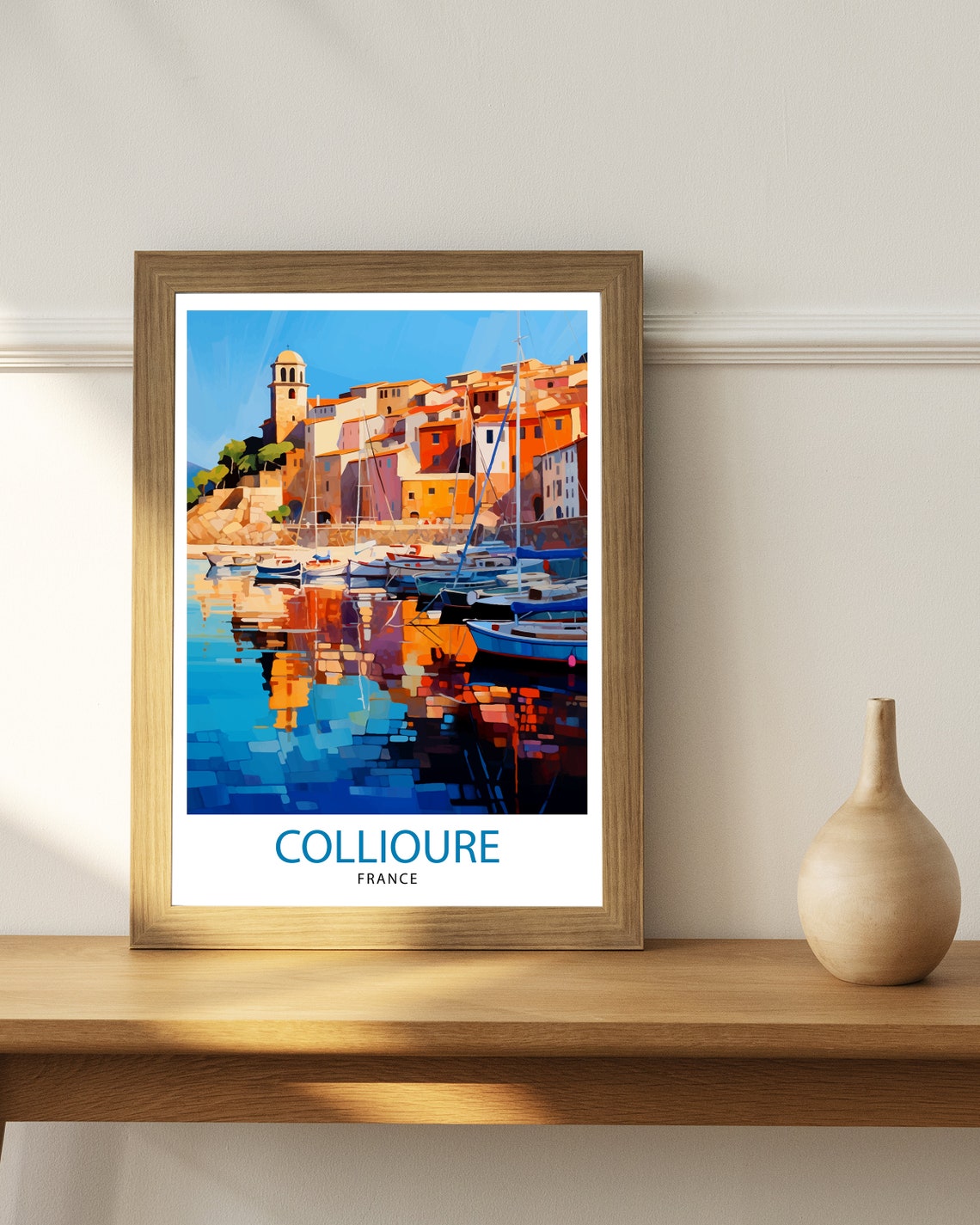 Collioure France Travel Print Collioure Wall Decor Collioure Poster French Riviera Travel Prints Collioure Art Print Collioure Illustration - Image 2