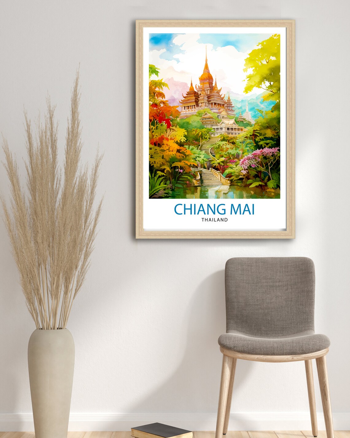 Chiang Mai Thailand Travel Poster, Asia Wall Decor - Image 3