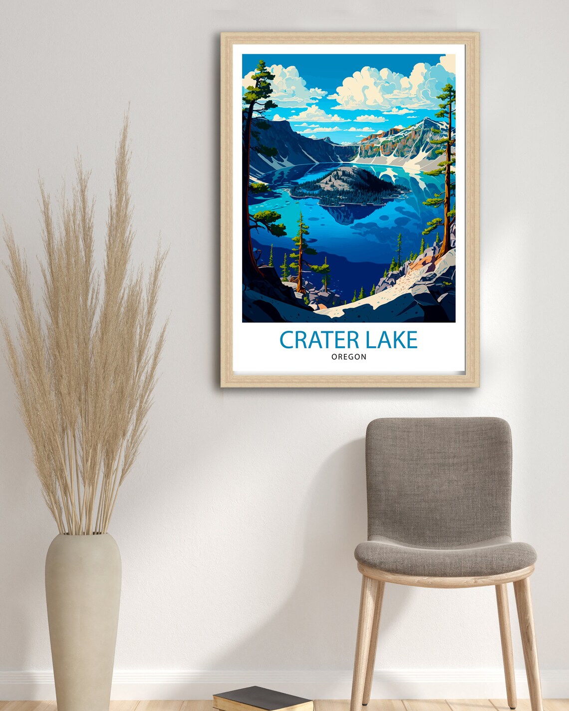 Crater Lake Oregon Travel Poster, Pacific Northwest - Image 3