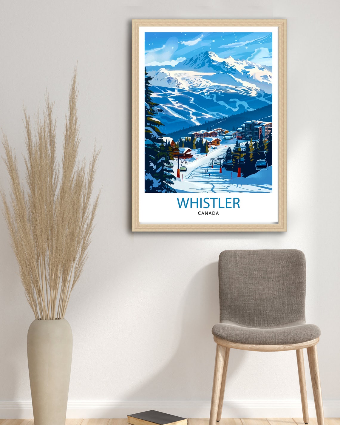 Whistler Canada Ski Resort Snowy Peaks Gondola Winter Poster - Image 2