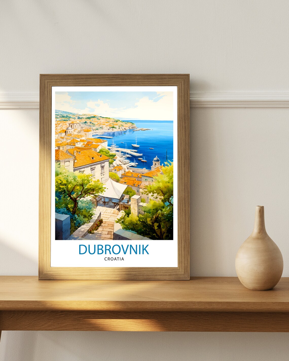 Dubrovnik Croatia Illustration Travel Poster - Image 3