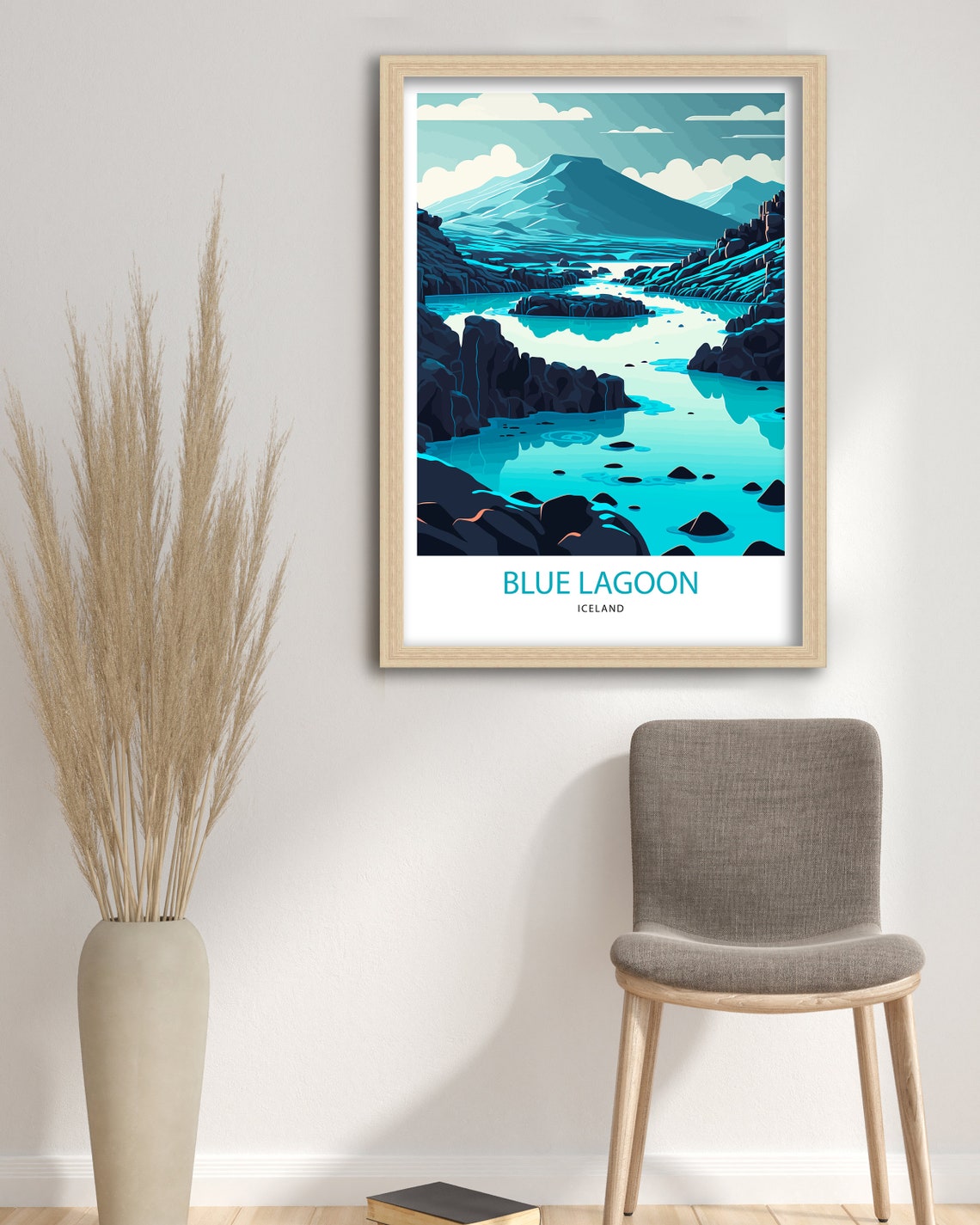 Blue Lagoon Iceland Geothermal Spa Turquoise Waters Mountain Poster - Image 3