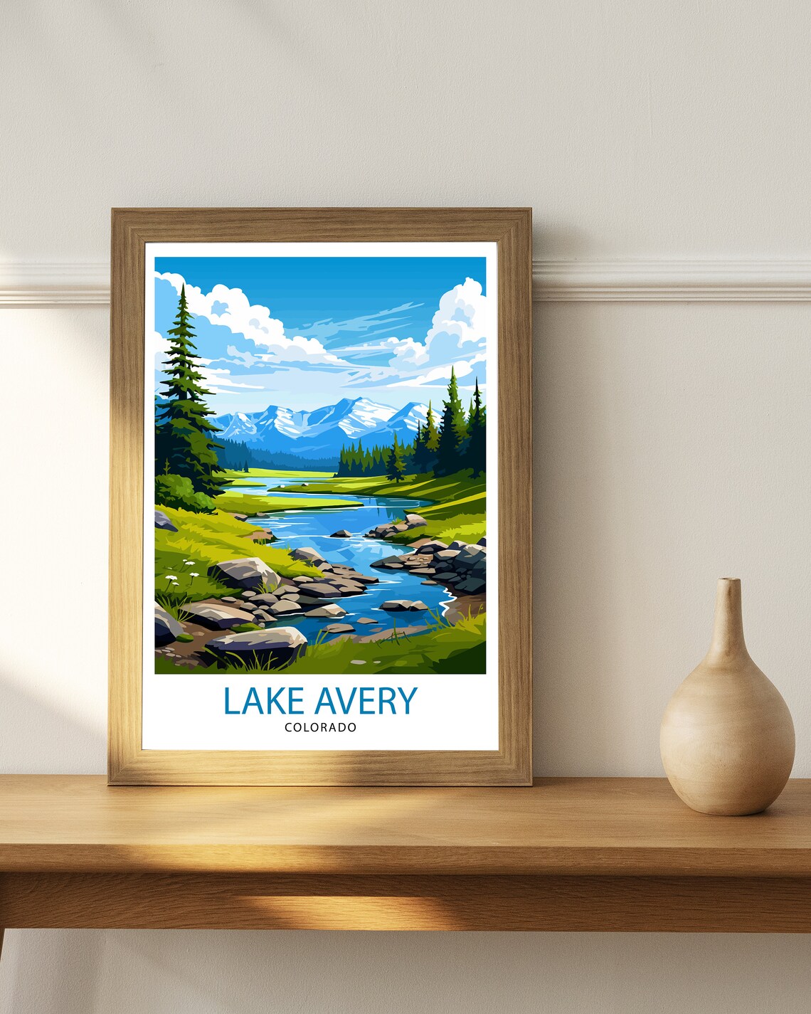Lake Avery Rocky Stream Evergreen Forest Peaks Colorado Poster - Image 3