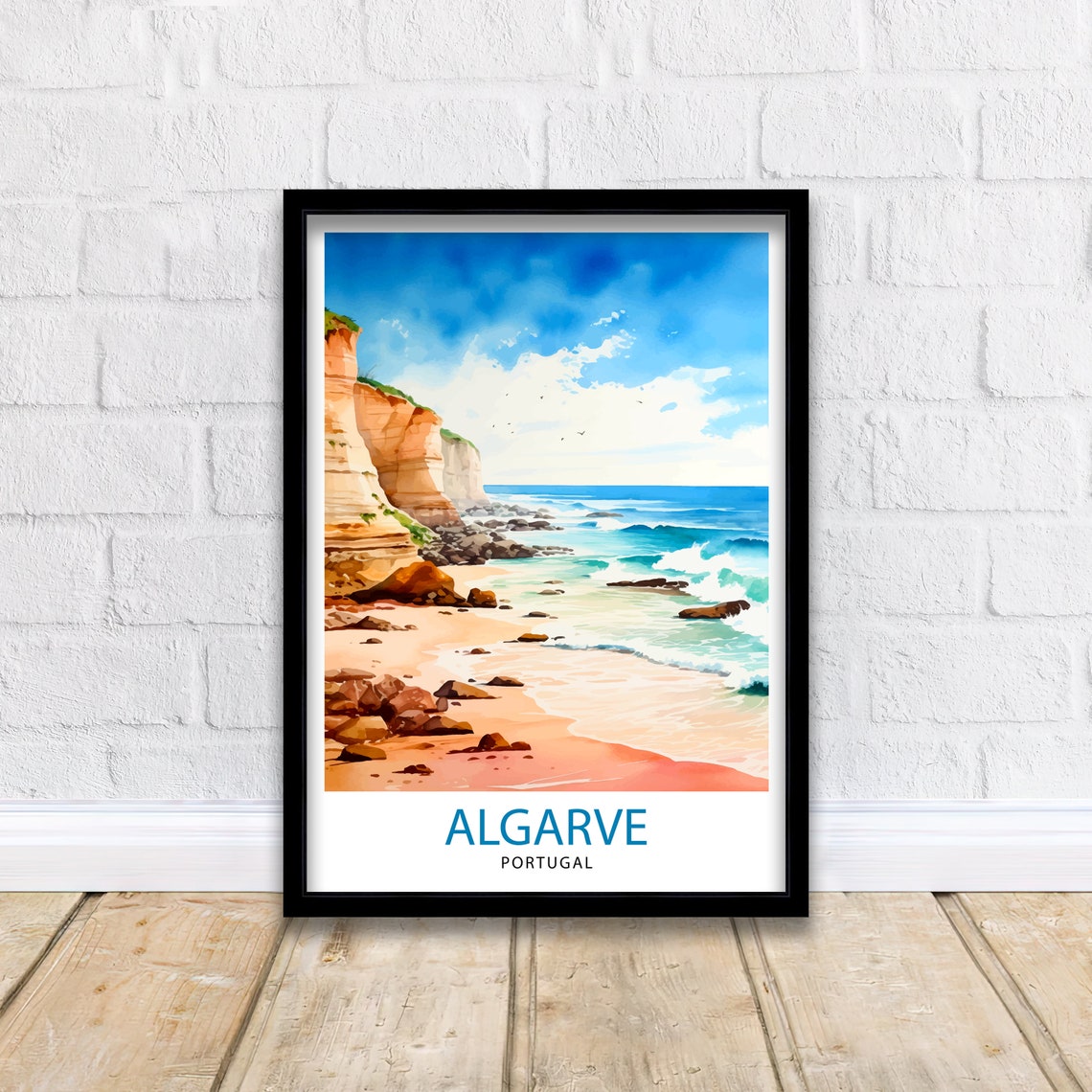 Algarve Portugal Travel Print Algarve Wall Decor Algarve Poster Portugal Travel Prints Algarve Art Print Algarve Illustration Algarve Wall - Image 2