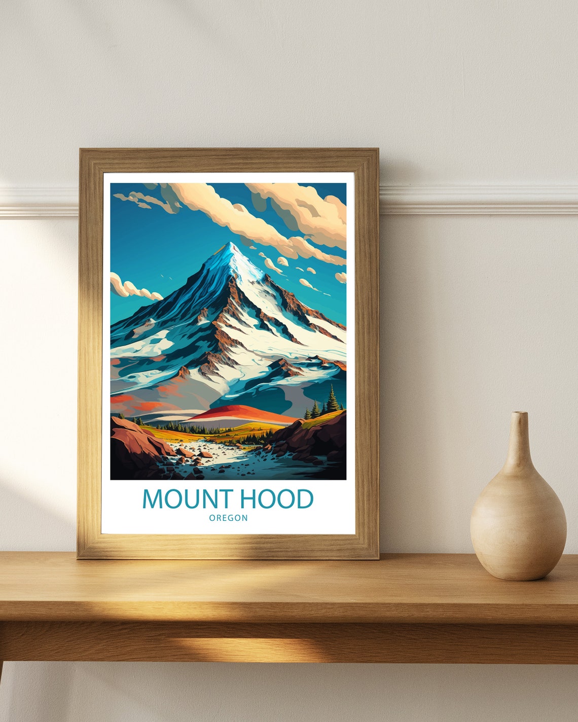 Mount Hood Oregon Snow Capped Volcano Peak Alpine Travel Poster - Image 2