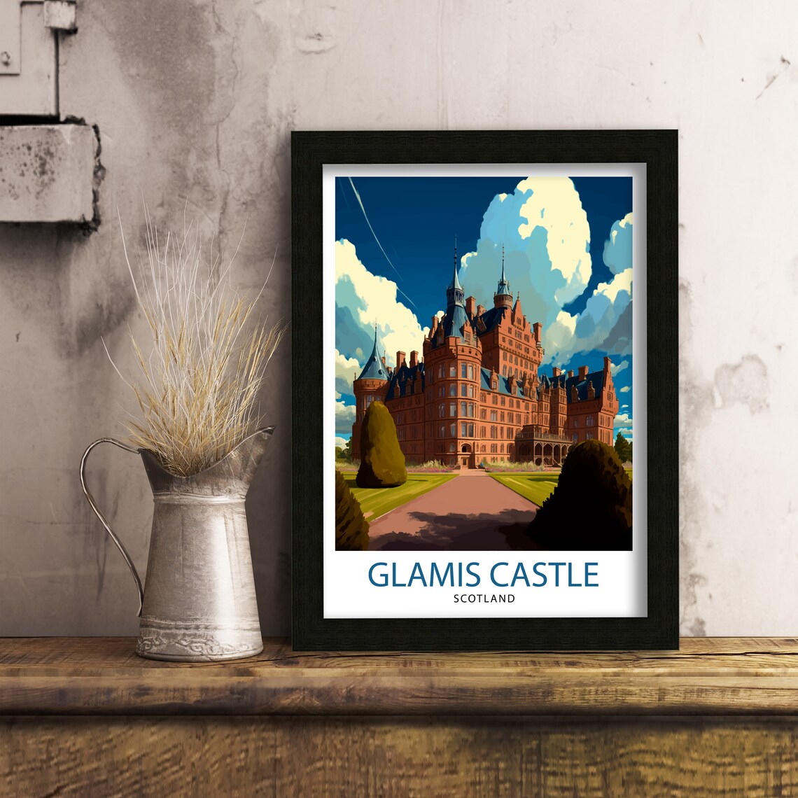 Glamis Castle Scotland Travel Poster, Home Decor - Image 3