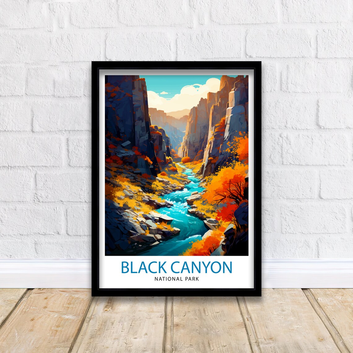 Black Canyon National Park Colorado Autumn River Gorge Travel Poster - Image 2