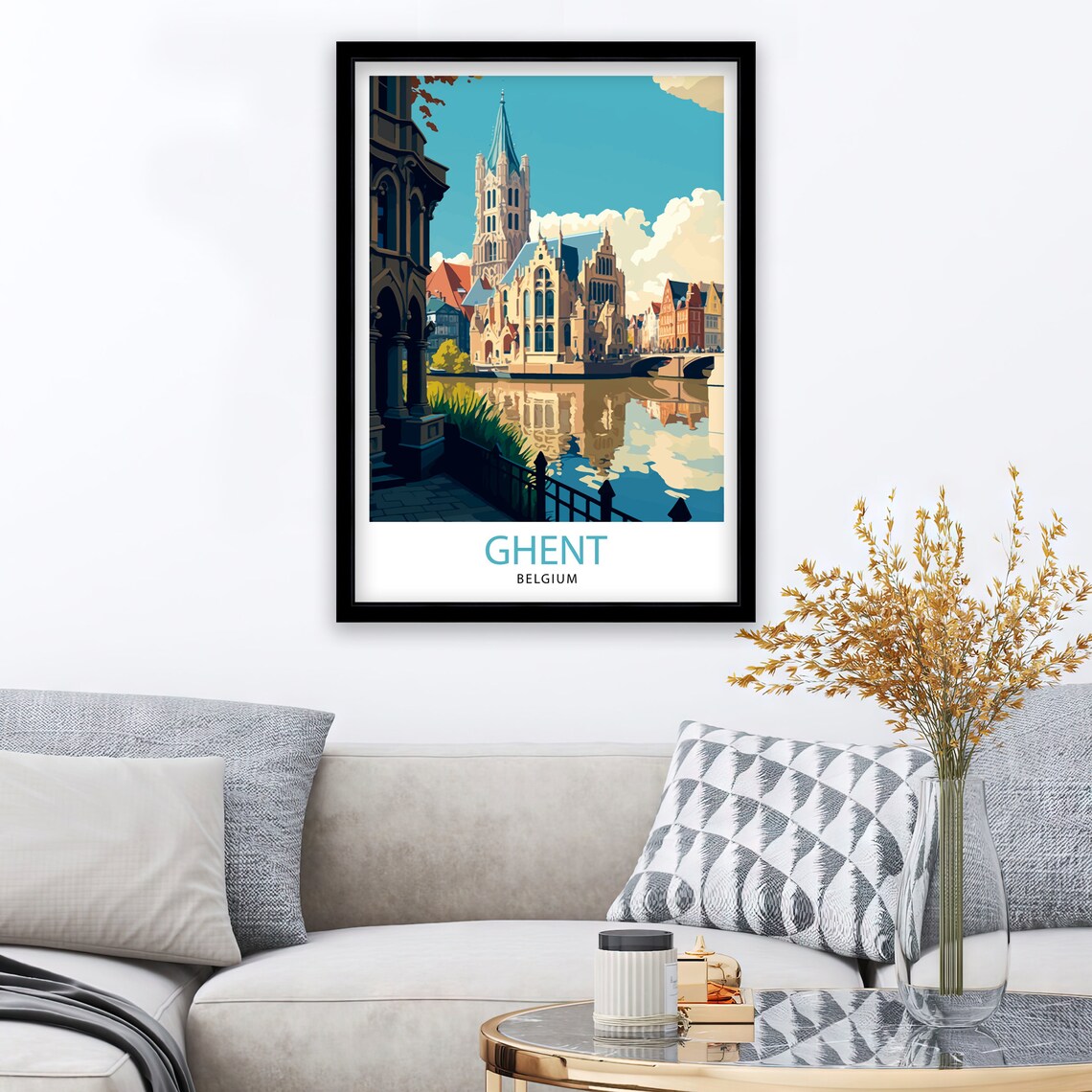 Ghent Belgium Travel Poster, Ghent Wall Decor - Image 2